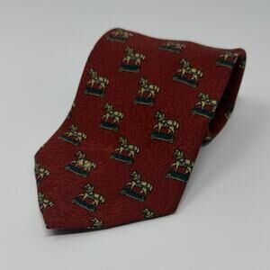 Valentino Cravatte 100% Silk Vintage Horse Tie - Red